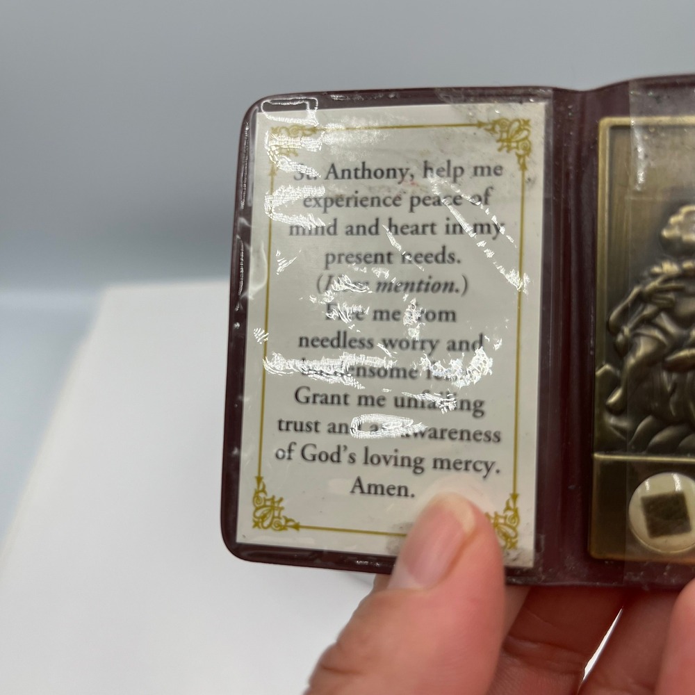 Vintage St. Anthony of Padua Relic Prayer Card Pocket Shrine Catholic Devotional - Picture 5 of 8